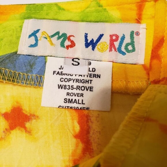 Jams World Daffodil Floral Wrap Skirt Vintage Tropical Rayon Yellow Womens Small - Picture 4 of 9
